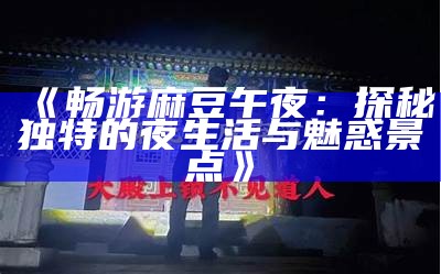 《畅游麻豆午夜：探秘独有的夜生活与魅惑景点》