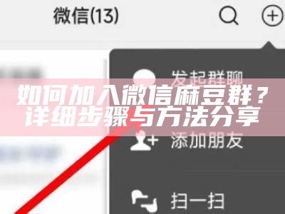 如何加入微信麻豆群？详细步骤与方法分享